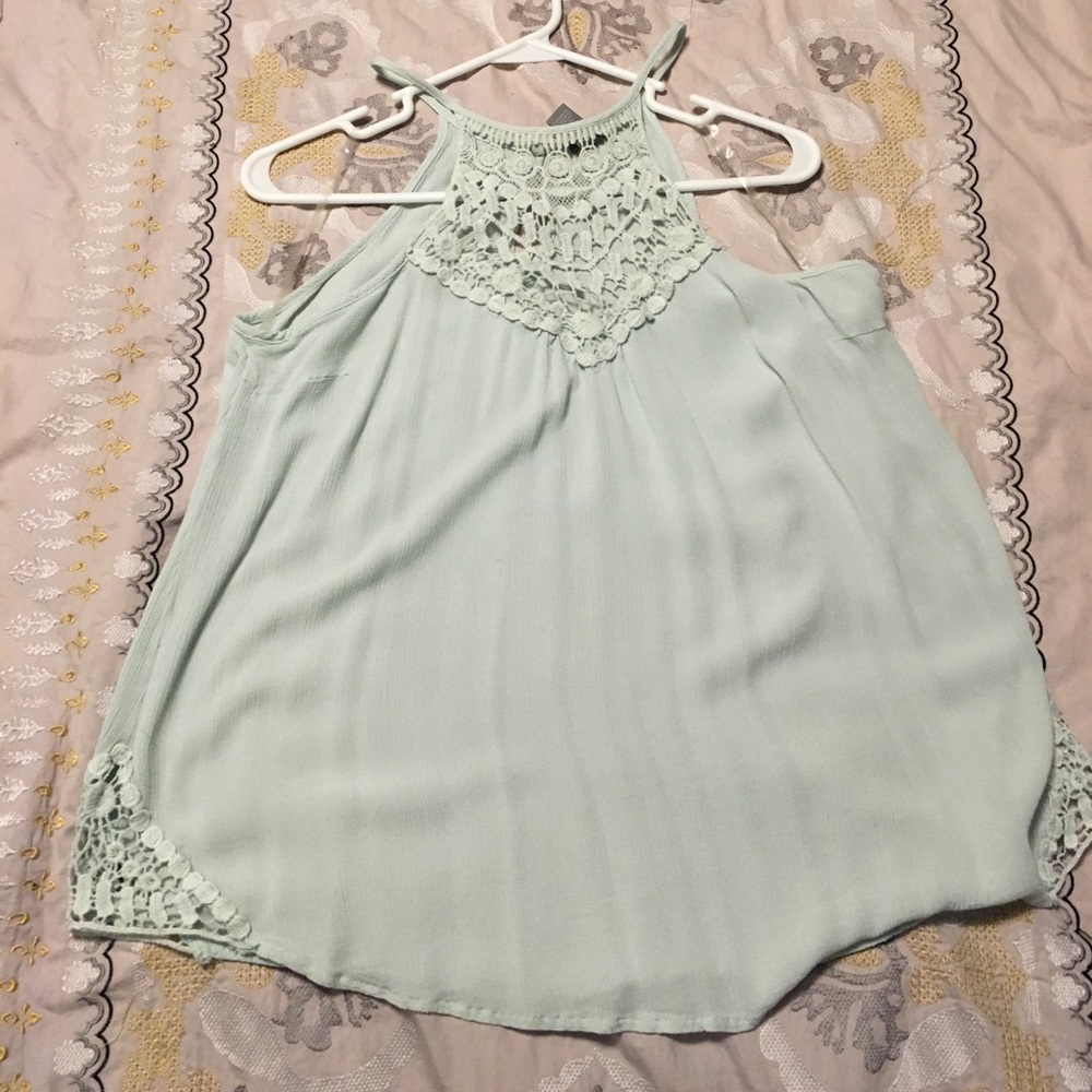 Crochet chiffon top tank